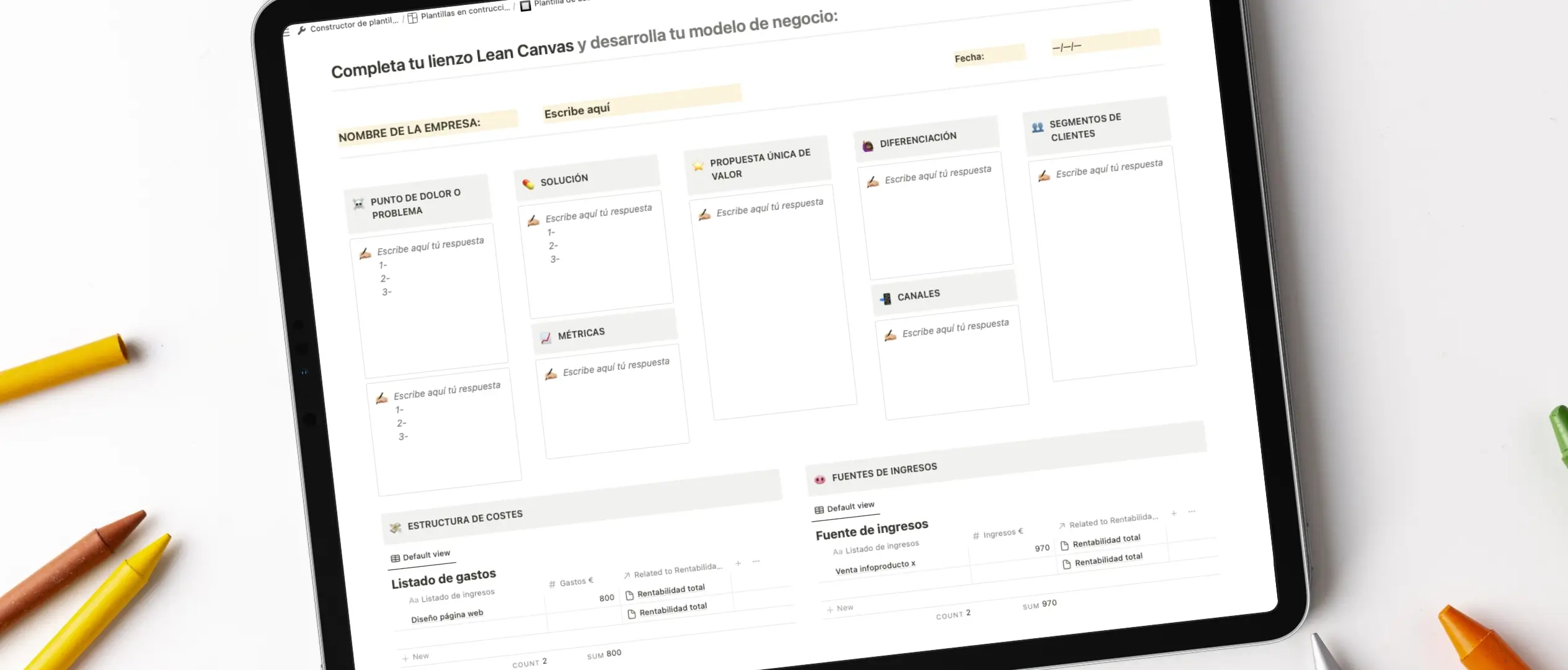Descargar plantilla de Notion